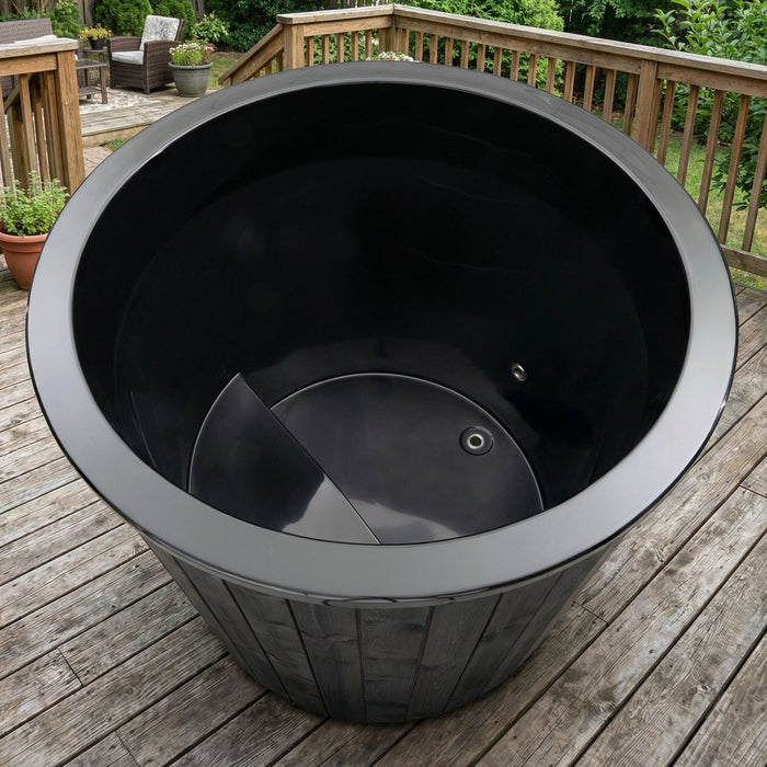 SaunaLife S1 Cold Plunge & Hot Soak Immersion Tub in Thermo-Pine