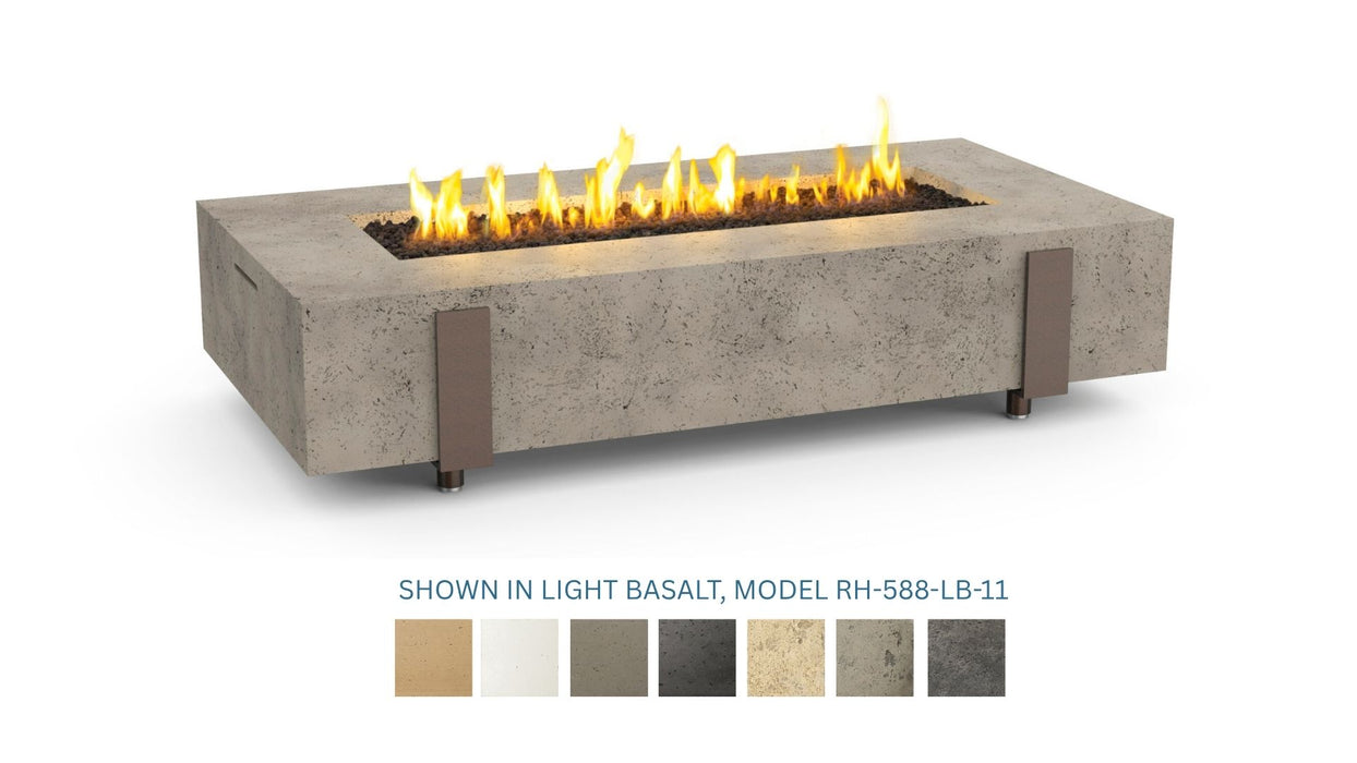 American Fyre Designs Iron Saddle Long 72 Inch Gas Firetable