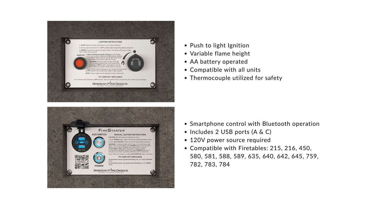 American Fyre Designs Contempo Rectangle Gas Fire Table