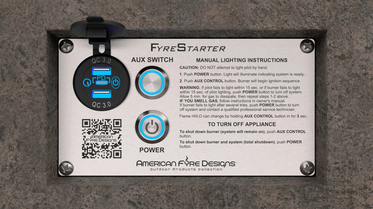 American Fyre Designs Iron Saddle Long 72 Inch Gas Firetable