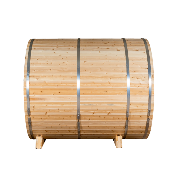 Leisurecraft Serenity MP 4 Person Barrel Sauna with Porch and Windows (CTC2245MPE)