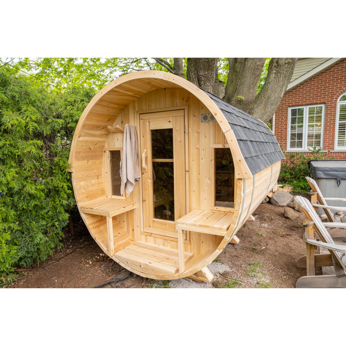 Leisurecraft Tranquility 6 Person Barrel Sauna with Porch (CTC2345E)