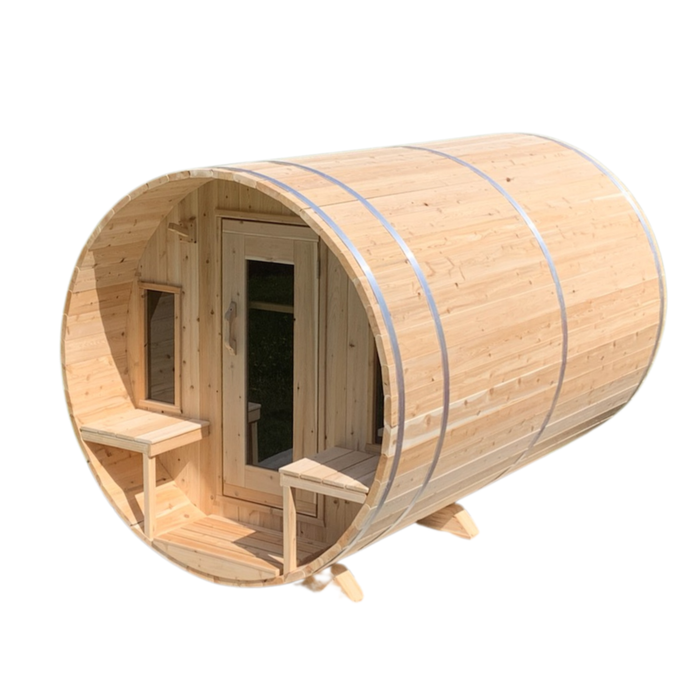 Leisurecraft Tranquility 6 Person Barrel Sauna with Porch (CTC2345E)