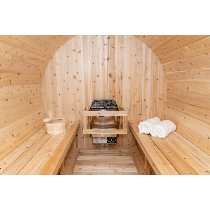 Leisurecraft Tranquility 6 Person Barrel Sauna with Porch (CTC2345E)