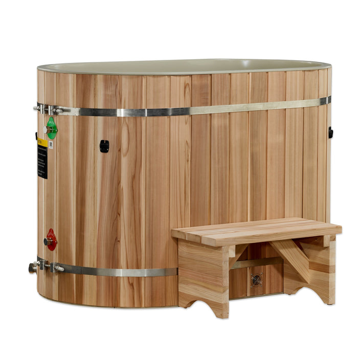 Dynamic Cold Therapy Oval Barrel Cold Plunge Tub - Pacific Cedar