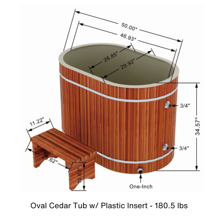 Dynamic Cold Therapy Oval Barrel Cold Plunge Tub - Pacific Cedar