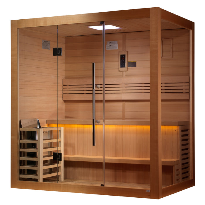 Golden Designs "Forssa" 3 Person Traditional Glass Sauna (GDI-7203-01)