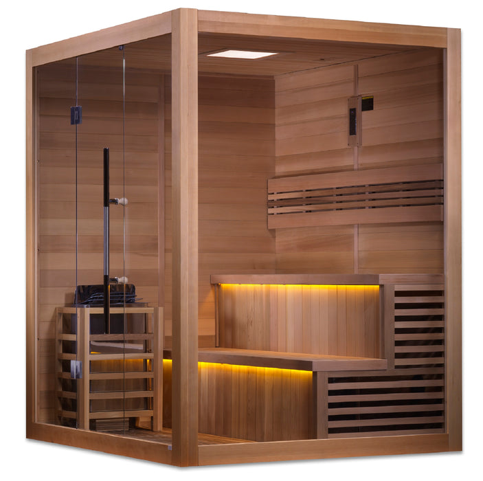 Golden Designs "Kuusamo" 6 Person Traditional Glass Sauna (GDI-7206-01)