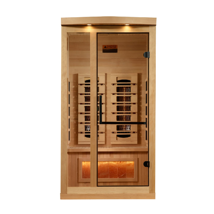 Golden Designs Reserve 1 Person Full Spectrum Indoor Sauna w/ Salt Bar