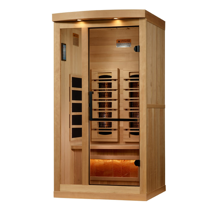 Golden Designs Reserve 1 Person Full Spectrum Indoor Sauna w/ Salt Bar