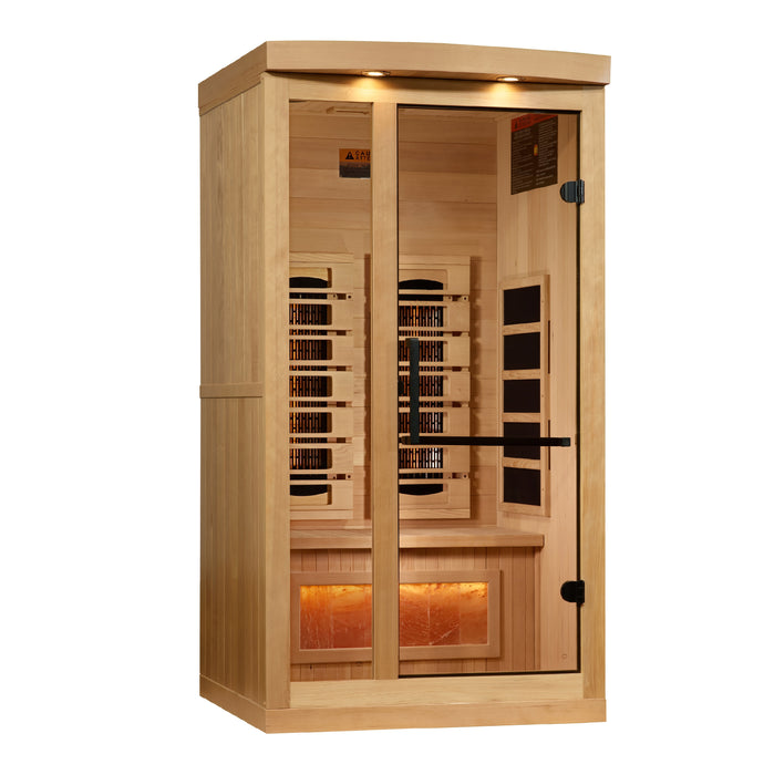 Golden Designs Reserve 1 Person Full Spectrum Indoor Sauna w/ Salt Bar