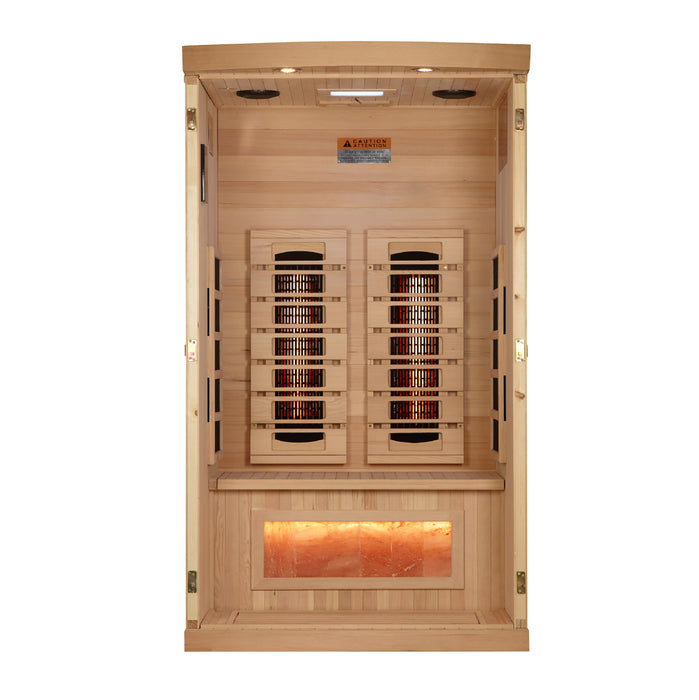 Golden Designs Reserve 1 Person Full Spectrum Indoor Sauna w/ Salt Bar