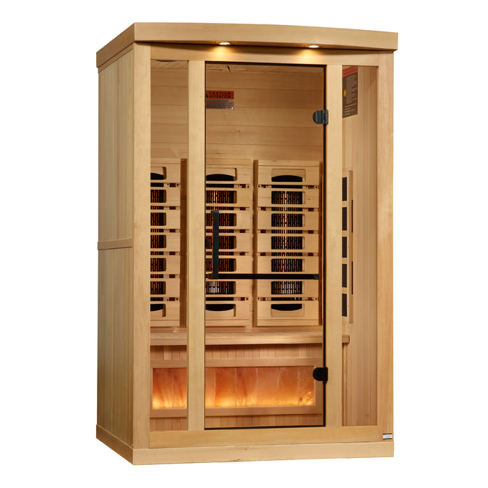 Golden Designs "Reverse Edition" 2 Person Full Spectrum Sauna with Himalayan Salt Bar (GDI-8020-03)