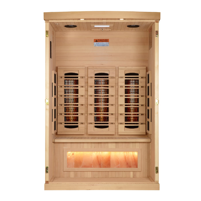 Golden Designs "Reverse Edition" 2 Person Full Spectrum Sauna with Himalayan Salt Bar (GDI-8020-03)