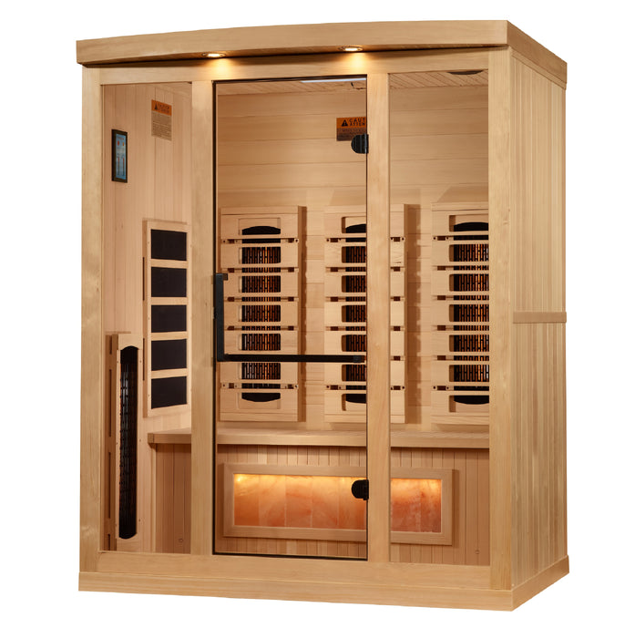 Golden Designs "Reverse Edition" 3 Person Full Spectrum Sauna with Himalayan Salt Bar (GDI-8030-03)