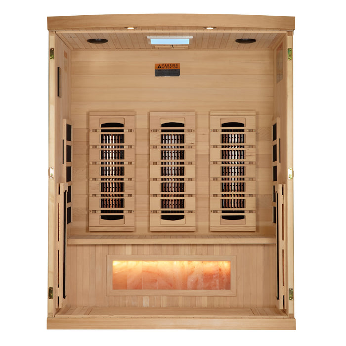 Golden Designs "Reverse Edition" 3 Person Full Spectrum Sauna with Himalayan Salt Bar (GDI-8030-03)