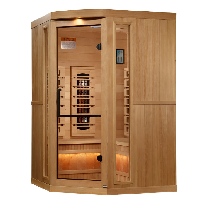 Golden Designs "Reverse Edition" 3 Person Full Spectrum Corner Sauna with Himalayan Salt Bar (GDI-8035-03)