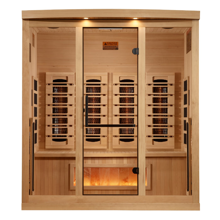 Golden Designs "Reverse Edition" 4 Person Full Spectrum Sauna with Himalayan Salt Bar (GDI-8040-03)