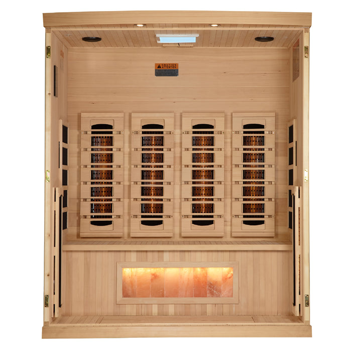 Golden Designs "Reverse Edition" 4 Person Full Spectrum Sauna with Himalayan Salt Bar (GDI-8040-03)