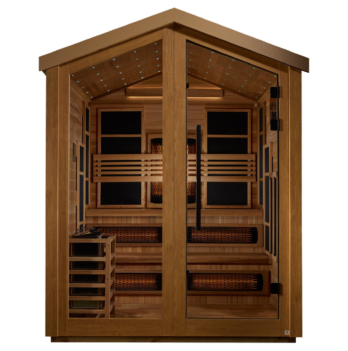 Golden Designs Kaskinen 6 Person Outdoor Hybrid Full Spectrum Sauna