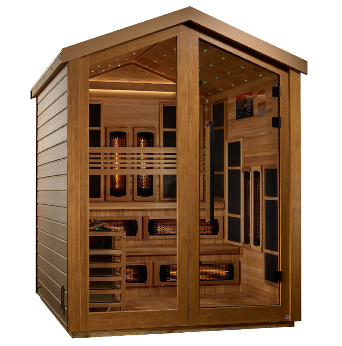 Golden Designs Kaskinen 6 Person Outdoor Hybrid Full Spectrum Sauna