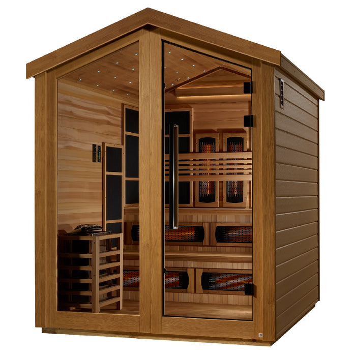 Golden Designs Kaskinen 6 Person Outdoor Hybrid Full Spectrum Sauna