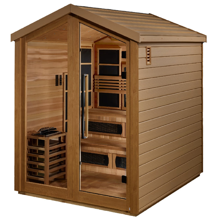 Golden Designs Kaskinen 6 Person Outdoor Hybrid Full Spectrum Sauna