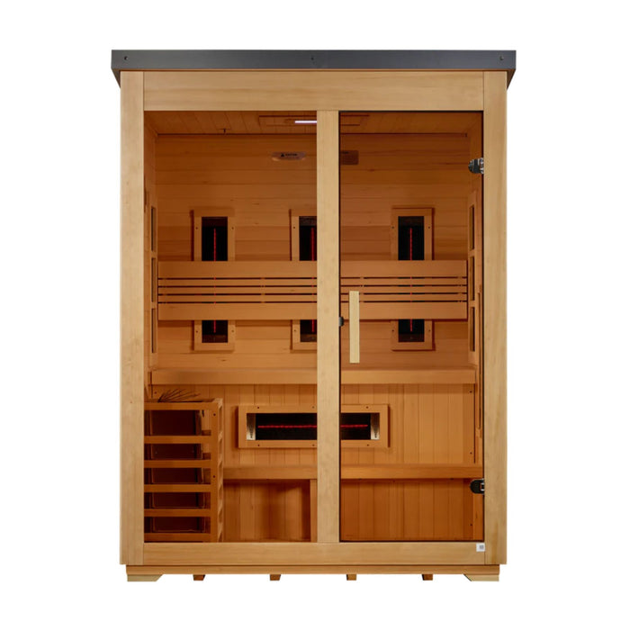 Golden Designs Carinthia 3 Person Hybrid Full Spectrum Flat Roof Outdoor Sauna
