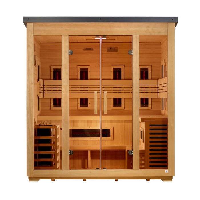 Golden Designs Gargellen 5 Person Hybrid Full Spectrum Flat Roof Sauna