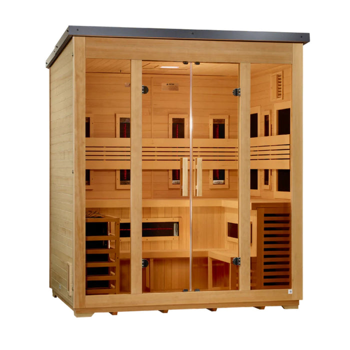 Golden Designs Gargellen 5 Person Hybrid Full Spectrum Flat Roof Sauna