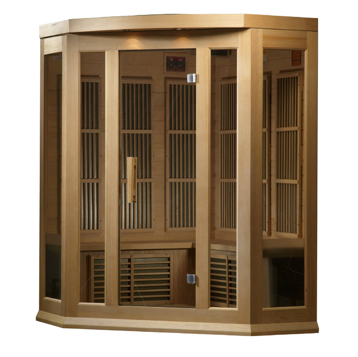 Golden Designs Maxxus 3 Person Near Zero EMF FAR IR Corner Sauna