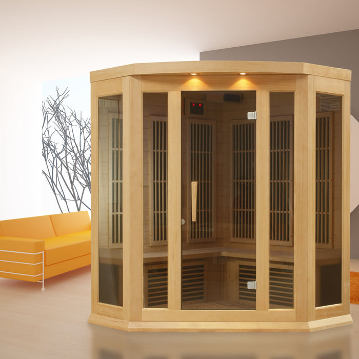 Golden Designs Maxxus 3 Person Near Zero EMF FAR IR Corner Sauna