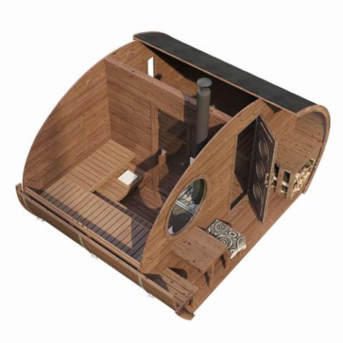 SaunaLife G11 Garden Series 8 Person Outdoor Sauna Suite