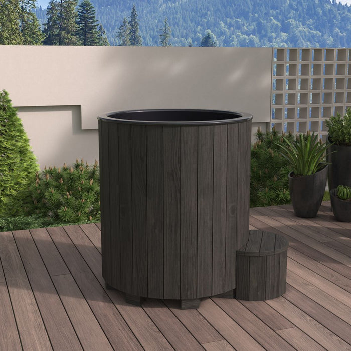 SaunaLife S1 Cold Plunge & Hot Soak Immersion Tub in Thermo-Pine