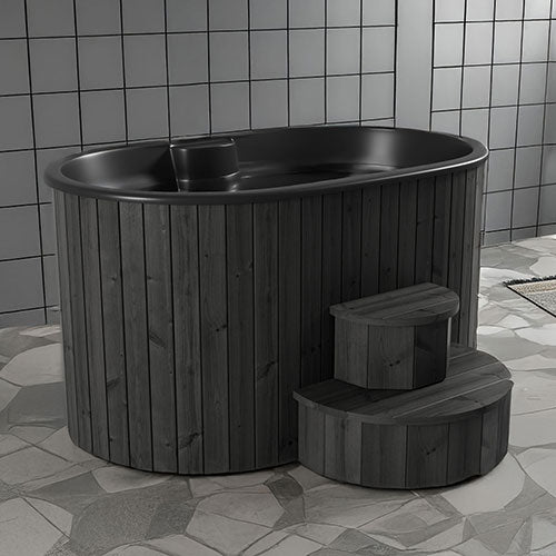 SaunaLife S2 Cold Plunge & Hot Soak Immersion Tub in Thermo-Pine