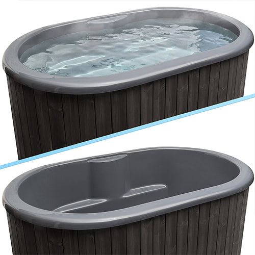 SaunaLife S2 Cold Plunge & Hot Soak Immersion Tub in Thermo-Pine