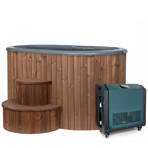 SaunaLife S2 Cold Plunge & Hot Soak Immersion Tub in Thermo-Pine